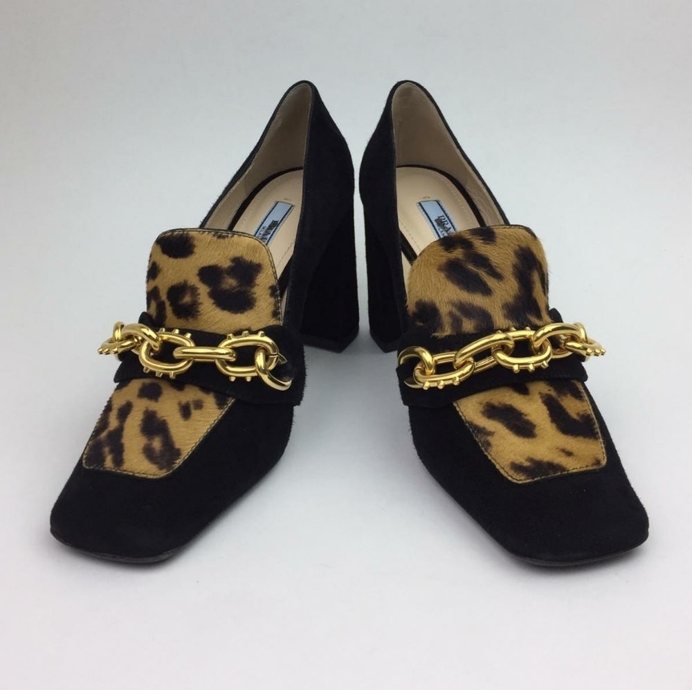 PRADA Chain Link Loafer Pump sz 6.5